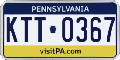 PA license plate KTT0367