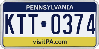 PA license plate KTT0374