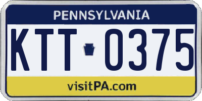 PA license plate KTT0375
