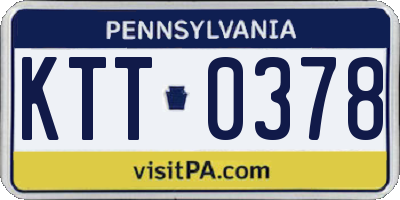 PA license plate KTT0378
