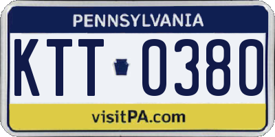 PA license plate KTT0380