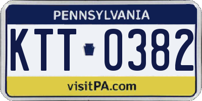 PA license plate KTT0382