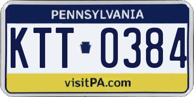 PA license plate KTT0384