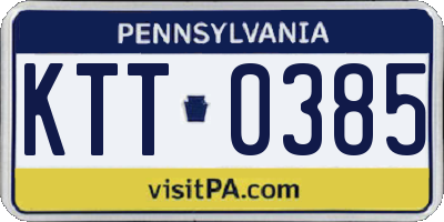 PA license plate KTT0385