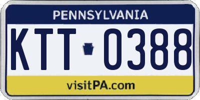 PA license plate KTT0388