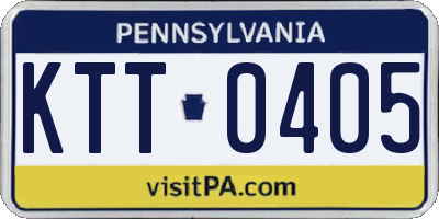 PA license plate KTT0405