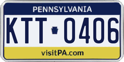 PA license plate KTT0406