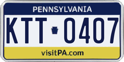 PA license plate KTT0407