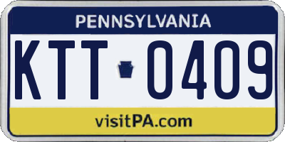 PA license plate KTT0409