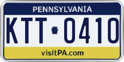 PA license plate KTT0410