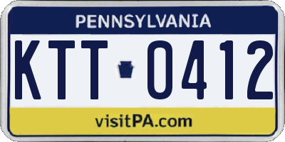 PA license plate KTT0412