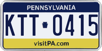 PA license plate KTT0415