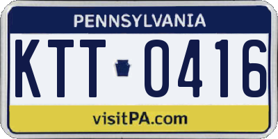 PA license plate KTT0416