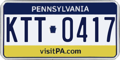 PA license plate KTT0417