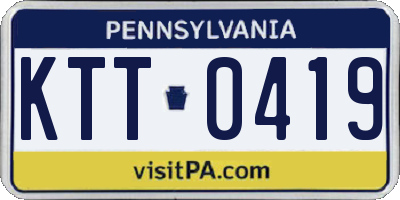 PA license plate KTT0419