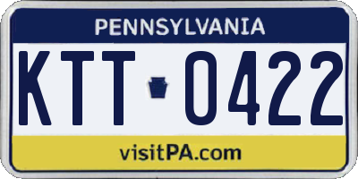 PA license plate KTT0422