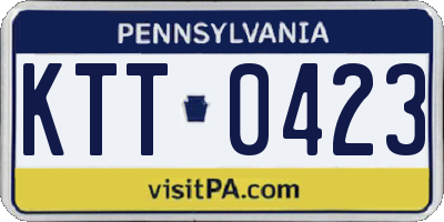 PA license plate KTT0423