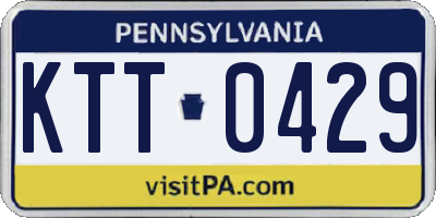 PA license plate KTT0429
