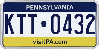 PA license plate KTT0432