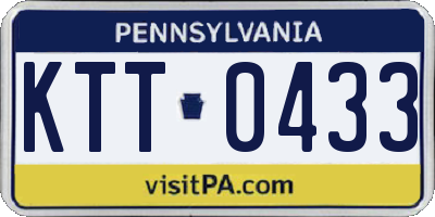 PA license plate KTT0433