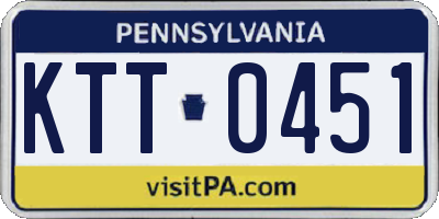 PA license plate KTT0451