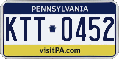 PA license plate KTT0452