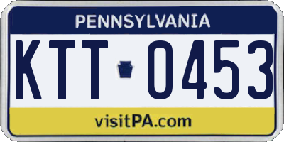 PA license plate KTT0453