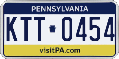 PA license plate KTT0454