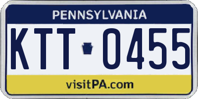 PA license plate KTT0455