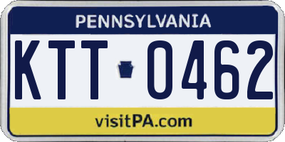 PA license plate KTT0462