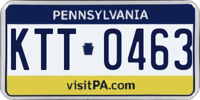 PA license plate KTT0463