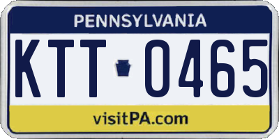 PA license plate KTT0465