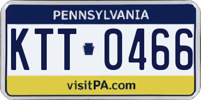 PA license plate KTT0466