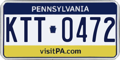 PA license plate KTT0472