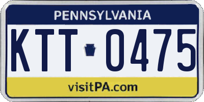 PA license plate KTT0475