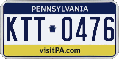 PA license plate KTT0476