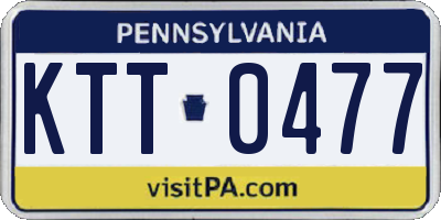 PA license plate KTT0477