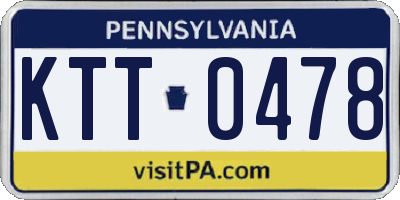 PA license plate KTT0478