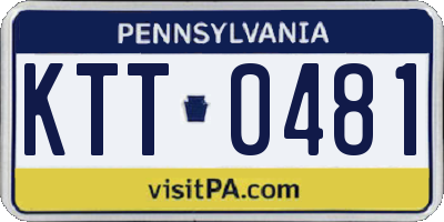 PA license plate KTT0481