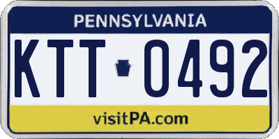 PA license plate KTT0492