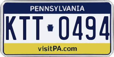 PA license plate KTT0494