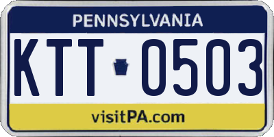 PA license plate KTT0503