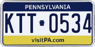PA license plate KTT0534