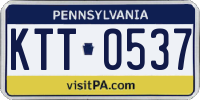 PA license plate KTT0537