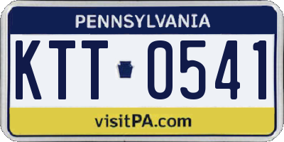 PA license plate KTT0541