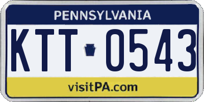 PA license plate KTT0543