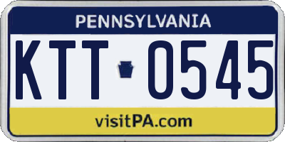 PA license plate KTT0545