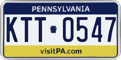PA license plate KTT0547