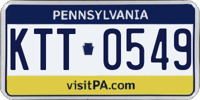 PA license plate KTT0549