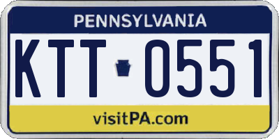 PA license plate KTT0551